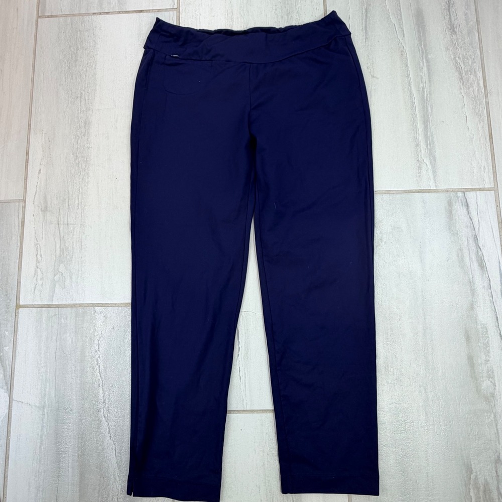 J.McLaughlin Womens Navy Blue Pull On Straight Leg Stretch Pants Size M